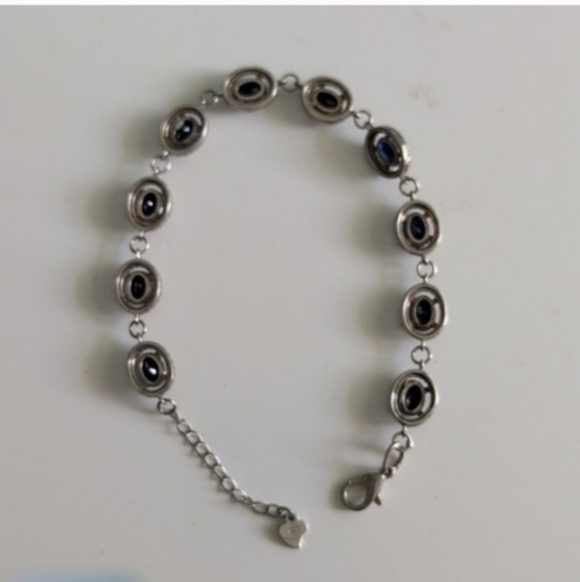 NIB Blue Sapphire Tennis Bracelet Set In Sterling Silver Gemstone King - Picture 7 of 14